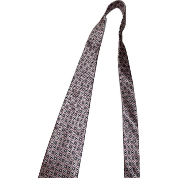 Pierre Cardin Silk Floral Tie Pink 4”x62” Long - Picture 8 of 8